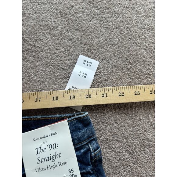 NWT Abercrombie & Fitch Plus Size 35 20r The 90s Straight Ultra High Rise Jeans - Picture 6 of 10